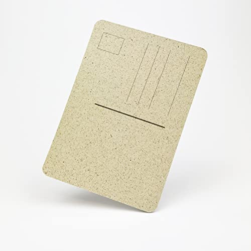 Generisch 50 Stück Graspapier DIN A6 Postkarten mit Abgerundeten Ecken Blanko mit Rückseite (Adressseite)
