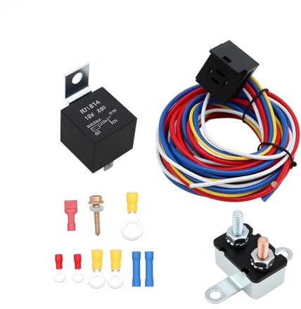 Nakkaa Kit de cableado de relé y arnés de bomba de combustible eléctrica de 30 amperios, cables largos resistentes, ajuste universal, sistema de 12 V 40205G