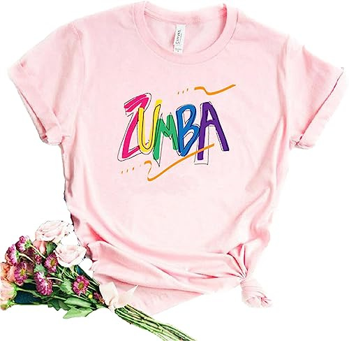 Zumba Athletic Short Sleeves Grafik Bedruckt T-Shirt Tanz Workout Top Casual T-Shirt für Frauen Slim Fit
