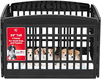 IRIS USA - Corralito para Mascotas de 4 Paneles de 24 Pulgadas, corralito para Perros, corralito para Cachorros, para Cachorros y Perros pequeños, Mantiene a Las Mascotas seguras, fácil de Montar,
