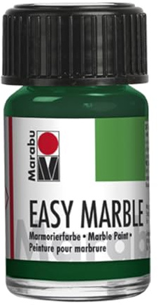 Marabu Easy Marble, Seetangfarbe 261, 15 ml Flasche – Marmorierfarbe für Bastelset & Kunstsets – Ideales Malgeschenk-Set für Erwachsene, ältere Kinder, Jungen und Mädchen, perfekt für Kunstbedarf und