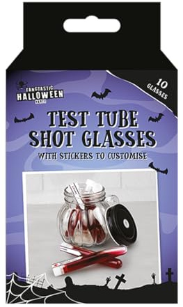 Gem Imports Halloween Test Tube Shot Glasses - Pack of 10