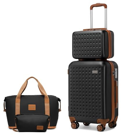 Kono Suitcase Carry On Hand Cabin Luggage Hard Shell Travel Bag Lightweight with TSA Lock,The Suitcase Included 1pcs Travel Bag and 1pcs Toiletry Bag