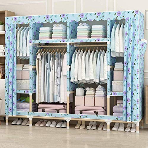 Tragbarer Kleiderschrank, Kleiderschrank-Organizer mit Hängeregal und 8 Regalen, schnell, faltbar, für Schlafzimmer, Wohnzimmer, Arbeitszimmer, Schuhe, Kleidung,