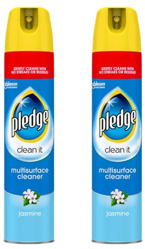Clean It Multisurface Cleaner Jasmine 250ml x 2, Compatible with Pledge Duster for Kitchen Worktops Stainless Steel Glass Fridges with Welari Thank You Card | (2pack)