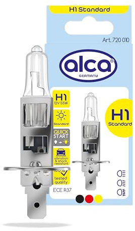 alca® Halogenlampe H1 Fahrzeuglampe Glühbirne Auto Leuchtmittel 12V 55W Sockel: P14.5s