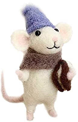 HoveeLuty Nadelfilz-Set Anfänger-Filz-Sets für Anfänger Filz-Tier-Set für Erwachsene Mäuse Nadelfilz-Starter-Set unfertiges Wollfilz-Maus-Bastelset für Anfänger-DIY-Bastelarbeiten