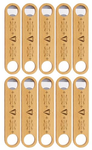 10 piezas de botellas de madera personalizado, regalo para padrinos de boda, despedida de soltero, regalos grabados para padre, abuelo, patrones y texto personalizados.Bar Blades abrebotellas.