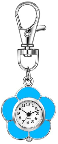 Silverora Taschenuhr Karabiner Uhr Schwesternuhren: Leicht Ablesbare Karabineruhr mit Schlüsselanhänger Krankenschwester Uhr Wanduhr Arbeitsuhr für Frauen