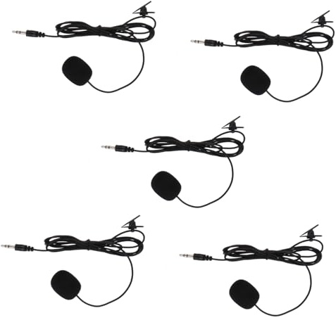 JOINPAYA 5 Stück Ansteckmikrofone mit Stabilem Clip für Telefon und Desktop Computer Leicht zu Tragen für Streaming und Videochat