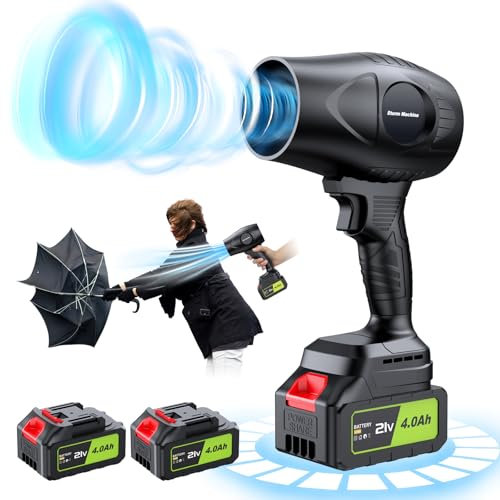 Electric Cordless Leaf Blower 300000RPM Handheld Leaf Blower 2 X 4.0Ah Batteries and Charger Included, Lightweight Leaf Blowers for Patio Cleaning, Lawn Care, Blowing Leaves and Dust, Black