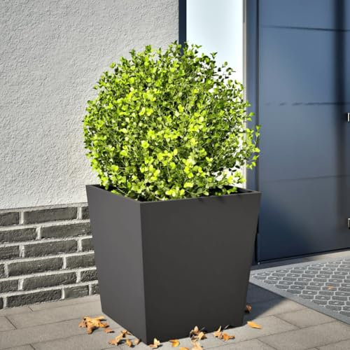 Xichuzi Pflanzkübel Schwarz 50x50x50 cm Stahl, Blumentopf Gross, Blumenkasten Balkon, übertopf, Pflanzkasten, Flowerpot, Kräuterbeet Für Die Küche, Vertikalbeet - 851066