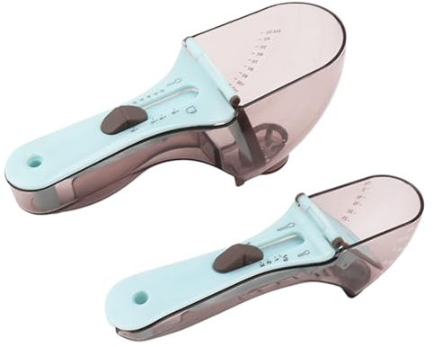 Cuchara Medidora de Plástico, Cuchara Medidora Ajustable, Fácil de Limpiar, Medición Cuantitativa Precisa, 2 Herramientas de Cocina con Báscula de Cocina