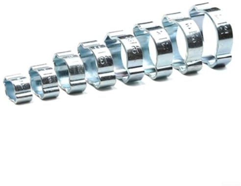 Stainless Steel Ear Hose Clamps, Galvanized Double Ear Ring Pipe Clamp, Fuel Pipe Clamp, for Air/Water/Fuel Hoses (5-20mm)