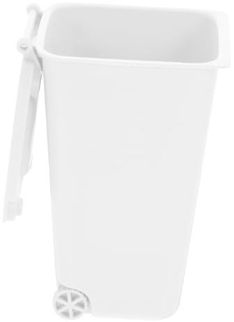 DOITOOL Mini Poubelle de Bureau Polypropylène Couvercle Petite Corbeille de Table Blanche Rangement pour Déchets et Accessoires de Bureau Organisation Pratique