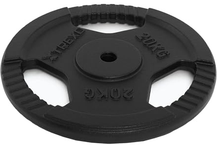 XTREXO TRX-ICP001 20kg Hantelscheibe aus Gusseisen - Universell, langlebig, mit ergonomischen Griffen, kompatibel mit Hanteln und Griffen für Kraft- und Funktionstraining
