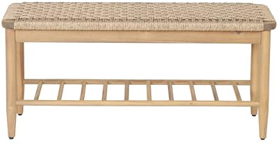 BAÏTA Banc intérieur et extérieur HIVA en Bois d'acacia et Osier