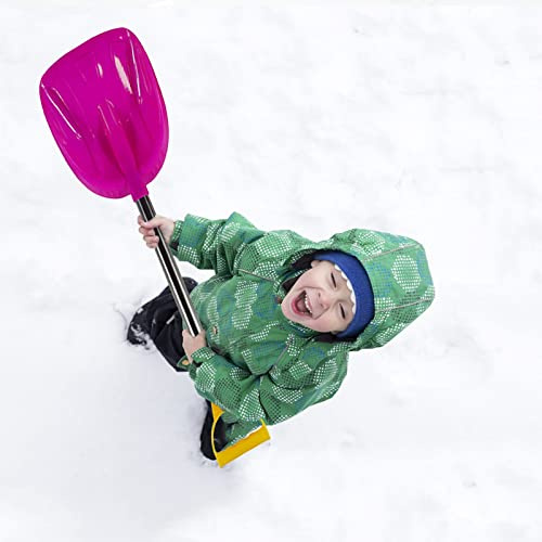 Kinder-Schneeschaufel für Kinder im Alter von 2–13 Jahren, langlebige Schaufel mit Edelstahlgriff, komfortabler, starker Griff, stabiler Metallgriff, tragbares Graben, Sandschaufeln, Schnee-Werkzeug