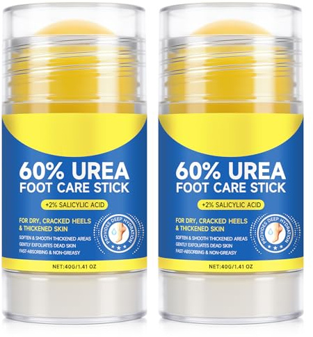 60% Urea Foot Cream for Dry Cracked Heels & Feet, Hydrating Urea Cream Moisturizer for Rough, Callused Skin, Deep Repair & Softening Foot Balm, Fast Absorbing, Exfoliating Formula, 1.4oz(2pack)