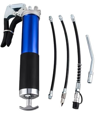 SUKITMISO Fettpresse Set Fettpresse für Schmiernippel 8000 PSI, Satz mit 4 Röhren Fettpresse, inhand Fettpresse 8000PSI für Verschiedene Szenarien, Kompatibel mit 400g Kartusche