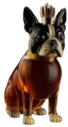 Garrafa de whisky con estatua animal - escultura de perro de calidad botella de vidrio jarra de alcohol, artículos únicos para bebidas alcohólicas tequila vodka vino cóctel | Regalo de