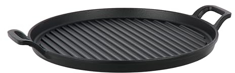 Sitram 717247 Plat Fonte Rond Ø30 cm – Plat à Oreilles avec Poignées – Fonte Émaillée – BBQ, Four, Induction – Cuisson Haute Température – Sans PFAS