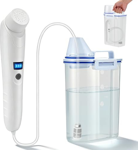 Normodic Portable Bidet, Electric Bidet Sprayer, Rechargeable Handheld Bidet with 2.5L Water Tank for Travel, Bathroom, Camping Shower, Muslim Shower Spray Personal Hygiene, Postpartum Care (White)