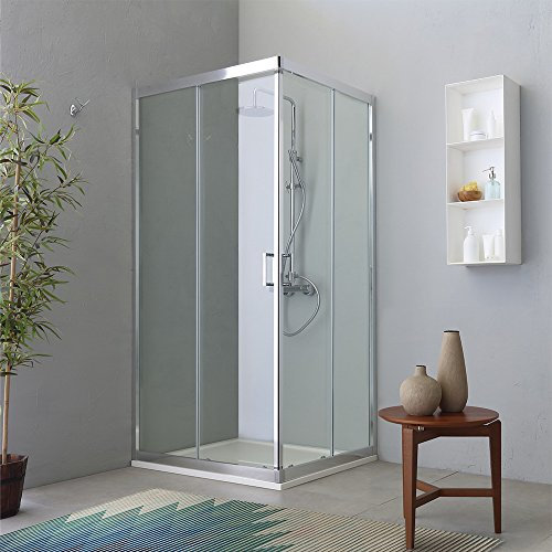 Kiamami Valentina - Box doccia ad angolo 70x90 reversibile profili moderni cristalli 6mm | Fly