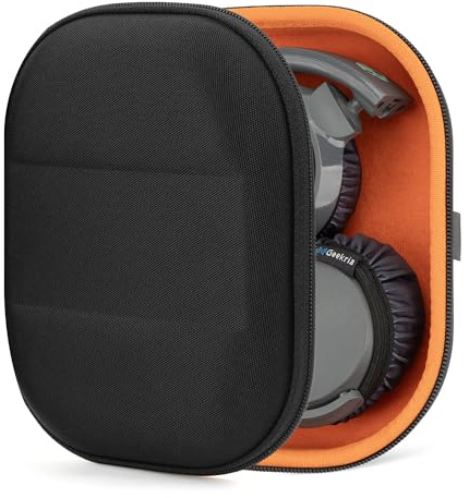 Geekria Shield Headphones Case Compatible with Skullcandy Riff2, Riff, Lowrider and More, Replacement Hard Shell Travel Carrying Bag with Cable Storage (Black)