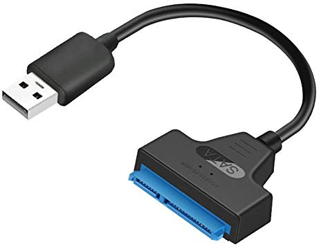 Câble Reiei USB 2.0 vers SATA 22 broches pour disque dur SSD/HDD 2,5 - 20 cm - Compatible avec ordinateur portable et de bureau