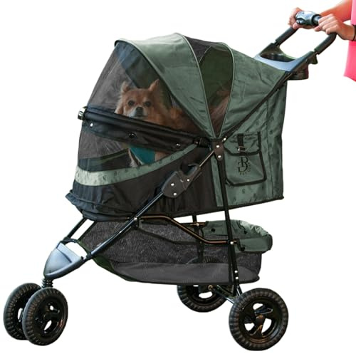 Pet Gear No-Zip Special Edition 3 Wheel Pet Stroller for Cats/Dogs, Zipperless Entry, Easy One-Hand Fold, Removable Liner, Cup Holder, 4 Colors