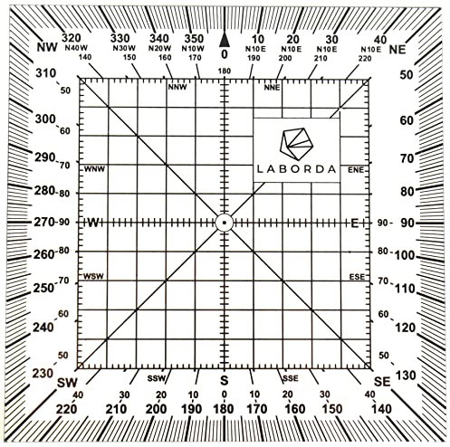 Laborda Transportador de Ángulos Náutico Cuadrado 150 x 150 mm - Fabricado en España