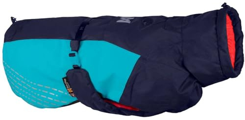 Non-stop dogwear Glacier Jacket 2.0, warme Hundejacke für Winter und kaltes Wetter mit Leinenöffnung und Beinschlaufen, Blau, Größe 55 für mittelgroße Hunde