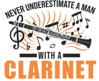 Klarinette Notizbuch: Klarinette Mann Klarinettist / 6x9 Zoll / 120 gepunktete Seiten