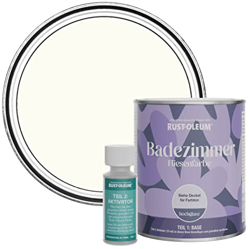Rust-Oleum wasserfeste weiß Fliesenfarbe für Badezimmer in Hochglanz Finish - Porzellan 750ML