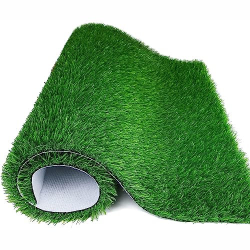 HUHJYUGE Pelouse Artificielle Exterieur 1x10m, Réaliste Pelouse Synthetique, Rouleau de Gazon Artificiel Haute Densité, Vertes Fausse Pelouse avec Trou de Vidange Hauteur de 30mm