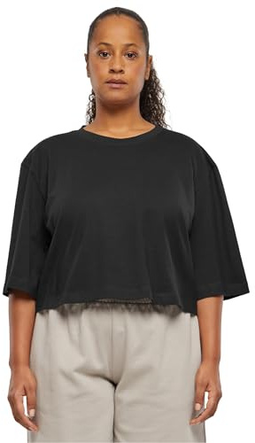 Urban Classics Dam Ladies Heavy Organic Oversized Cropped Tee, svart, XL