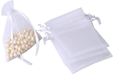 Wambere 20 Stück Weiß Organzabeutel Organzasäckchen Geschenkbeutel Kordelzugtaschen Geschenktasche Süßigkeitentüten Schmuckbeutel für Hochzeit Geburtstag Festivalparty Geschenkverpackung,40x60cm