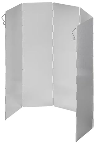 APT Koch-Windschutz für Gaskocher Camping Aluminium Windschutz faltbar 49 x 26/36 cm Kochwindschutz