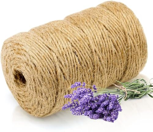 Abio Juteschnur 1mm Kordel Schnur Juteband Kordelband Paketschnur Pflanzenbinder Natur Bindfaden reißfest Spagat Bastband Bindfaden Jutegarn 50m