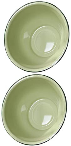 Mikinona Set Di Ciotole Smaltate Retrò Bacinella Vintage Bacinella Da Cucina Antica Zuppiera E Pentola 2 Pezzi
