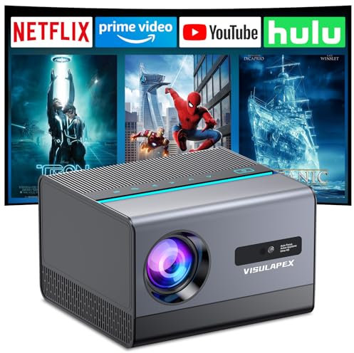 【Android TV 12.0 & APP Integrata】VISULAPEX Proiettore 4K Supporta, 800 ANSI Autofocus/Keystone Nativo 1080P Full HD Videoproiettore, 26000L Proiettore WiFi Bluetooth per Telefono/TV Stick/PS5 HDMI