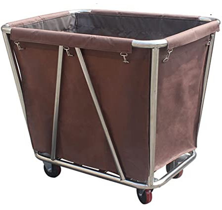 Wäscheaufbewahrungswagen, Wäschewagen, gewerblicher Wäschewagen, großer industrieller Wäschewagen mit Rollen, Korb mit 4-Zoll-Rädern, Edelstahlrahmen, gewerblicher Reinigungswagen (Farbe: A,