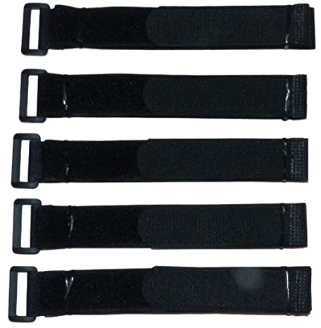 Benristraps Reusable,Adjustable, Utility Hook and Loop Cinch Strap with Buckle, Cable tie, tie Down, Fastening Straps for Storage, Organisation, Bundling (Black, 25mm x 25 cm)