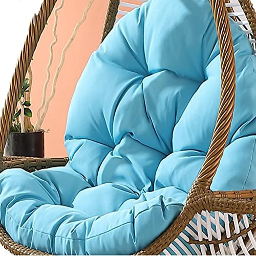 Schaukelstuhl Kissen， Ersatzkissen for den Außenbereich, nur Hängesesselkissen, sonnenbeständiges Hängesesselkissen, 15 cm dickes Schaukelkissen for drinnen und draußen, fällt nicht zusammen(Blue)