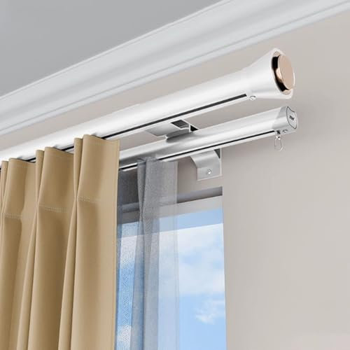 MZQMK Binario per Tende Arricciate, Robusto Binario per Tende da Esterno Bastone Binario A Soffitto in Alluminio, per Finestre E Tende Divisorie(Top Gray-Gold,1m(3.3ft))