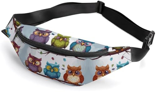 Bauchtasche mit Eulen, Vögeln, für Damen und Herren, Bauchtasche, Bauchtasche, Bauchtasche, kleine Bauchtaschen für Damen, Stil, 36 x 15 cm, Stil:, 36*15cm