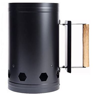 RiToEasysports Herramienta para Parrilla de Barbacoa, Encendedor de Chimenea, Encendedor de Carbón de Acero Inoxidable con de Madera para Cocinar Al Aire Barbacoa en el Patio Trasero,