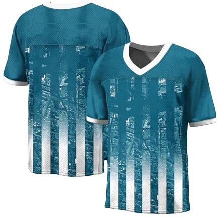 KONG JIMFAN Personalisiertes American Baseball Trikot,Mit Eigenem Namen Nummer & Logo,Teamtrikot Erwachsene/Kinder Unisex Fußballtrikot Individuelles Fußballtrikot Deutschland Tshirt(Cyan)