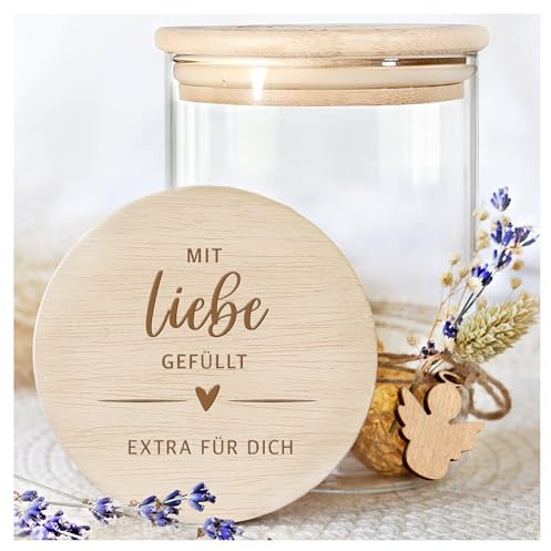Grandora Vorratsglas mit Holzdecke, Dankeschön Geschenk | Mitbringsel Erwachsene, Abschiedsgeschenk Kollegen, Geschenk für Kollegen, Geschenk Lehrerin, Geschenkideen für Erzieher
